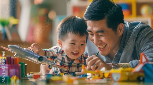 Joyful Learning with Dad and Child at Play