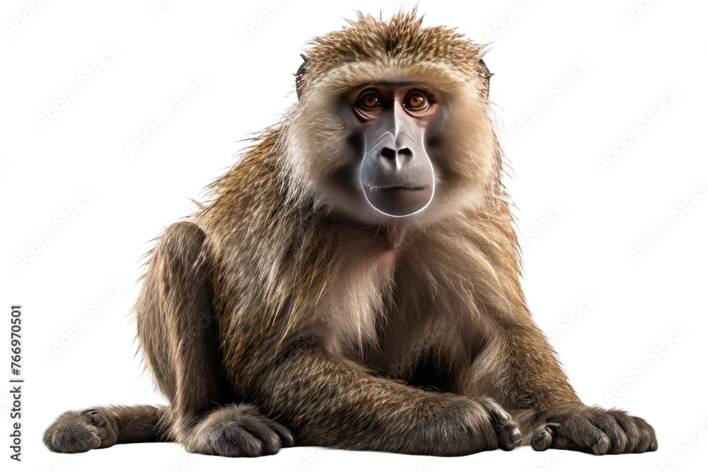 Close Up of a Monkey on White Background. On a Clear PNG or White Background. Close Up of a Monkey on White Background. On a Clear PNG or White Background.