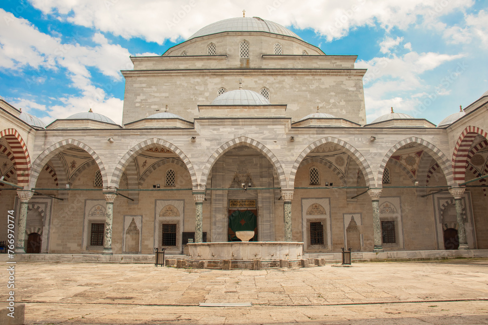 The health museum garden of the Beyazıd Mosque complex in Edirne.