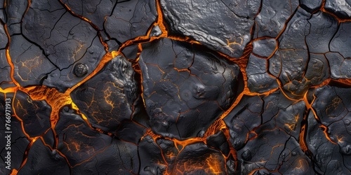 Organic Texture of Cracked Lava Field © Аrtranq