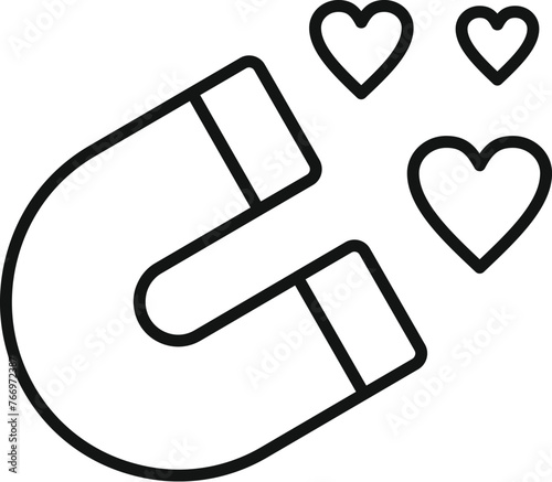 Content magnet attract likes icon outline vector. Online media. Social post