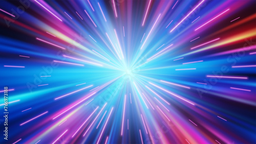 High speed. Radial motion blur background. Vector illustration