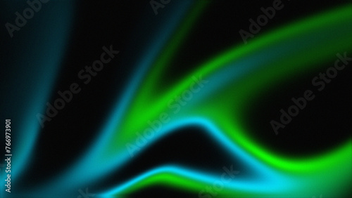 Green, blue and turquoise Grainy noise texture gradient background