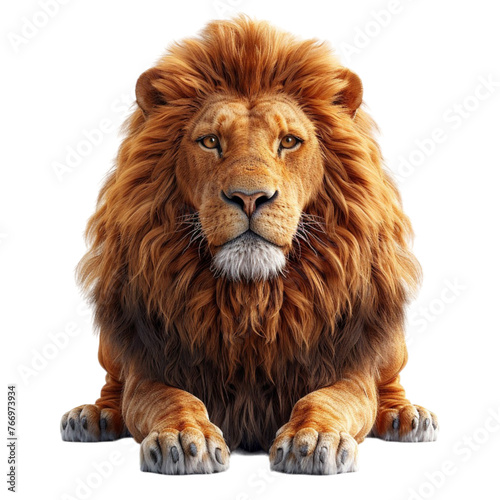 3d illustration of lion animal portrait  generative ai