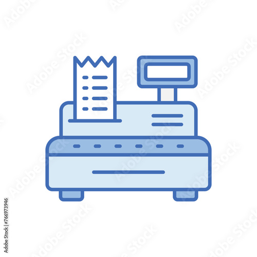 Blue Line Cashbox vector icon