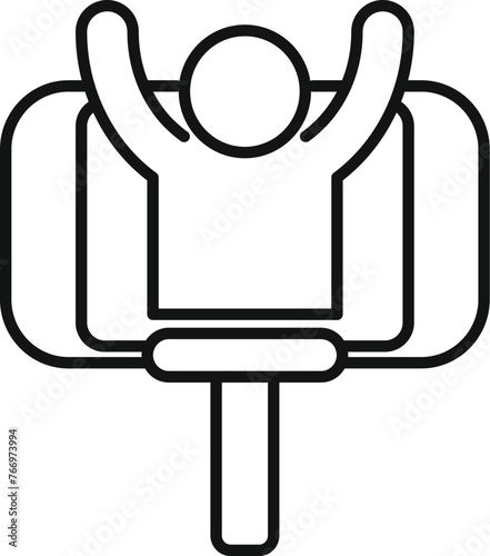 Blogger happy icon outline vector. New content phone record. Online live
