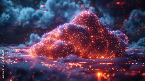 abstract cloud in the night sky background 3d rendering photo