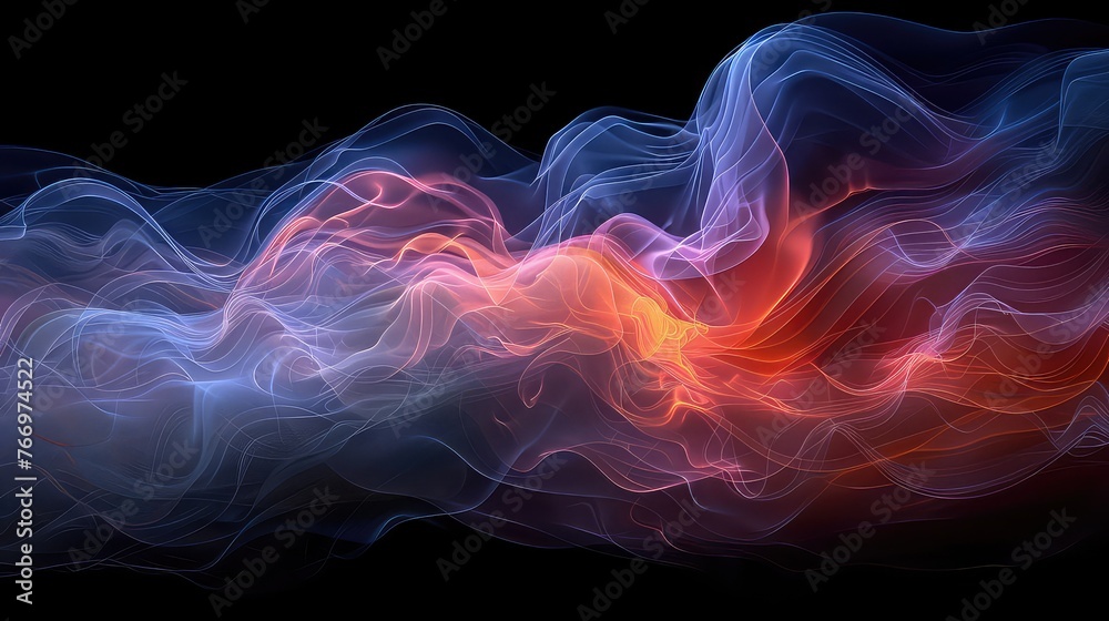 Obraz premium Abstract multicolored smoke on a black background
