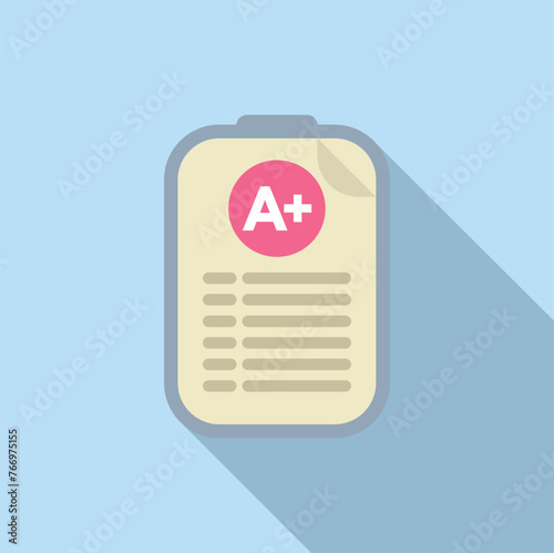 Satisfaction level clipboard icon flat vector. Star button degree. Survey report