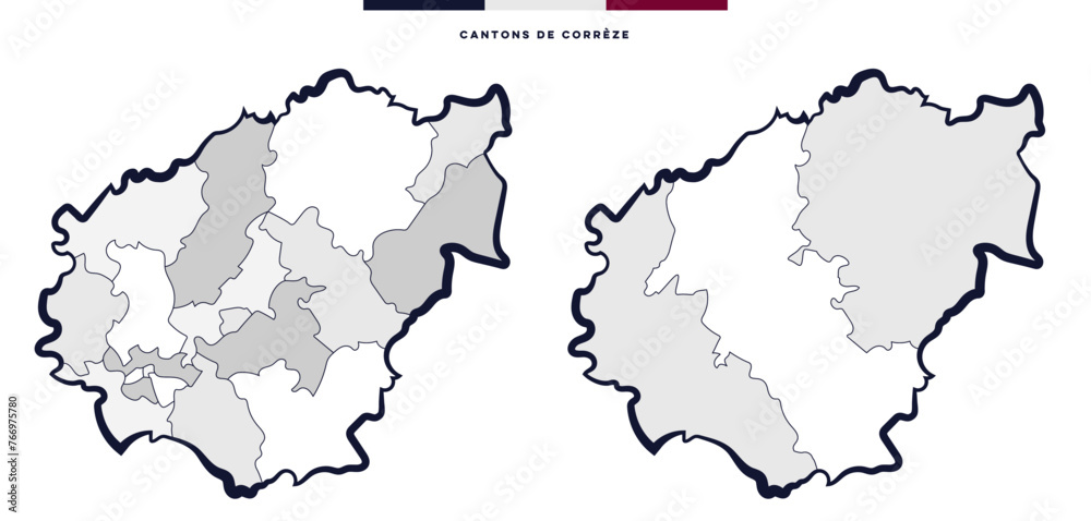 Département de la Corrèze - Cantons et Arrondissements