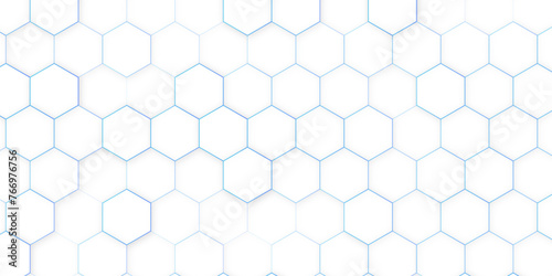 Hexagon structure on the white background. Simple geometric background with hexagonal cell texture  honeycomb grid seamless pattern  vector illustration