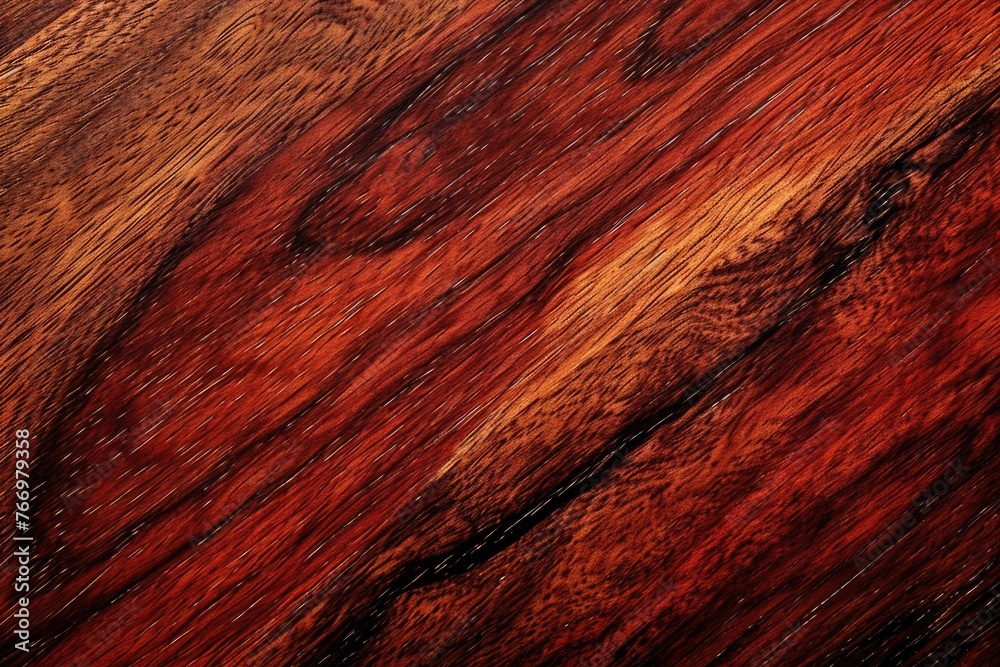 Red Mahogany Wood Background Texture with Closeup Pattern for Luxury Wallpaper - obrazy, fototapety, plakaty 