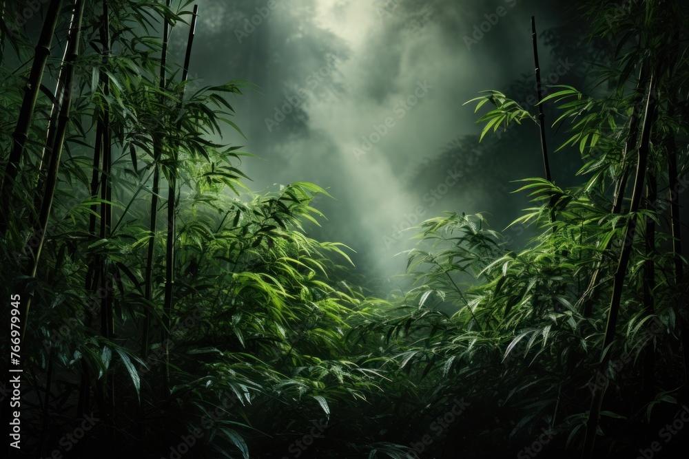 A dense forest with abundant greenery and countless trees