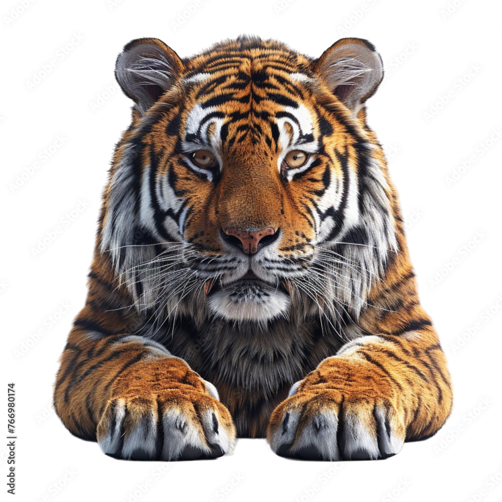 Obraz premium 3d illustration of tiger animal portrait, generative ai