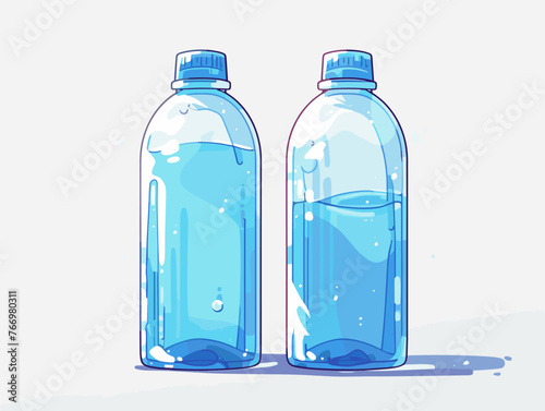 Two water bottles on a white background