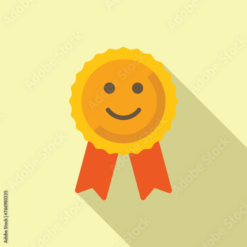 Positive survey emblem icon flat vector. Expression user. Gaming average rank
