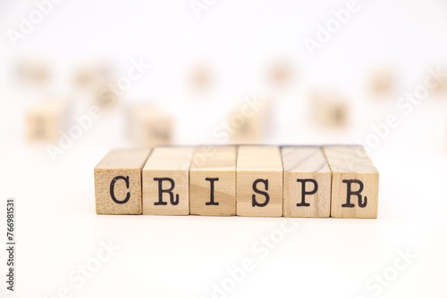 Acronym CRISPR (clustered regularly interspaced short palindromic repeats) gene editing concept photo