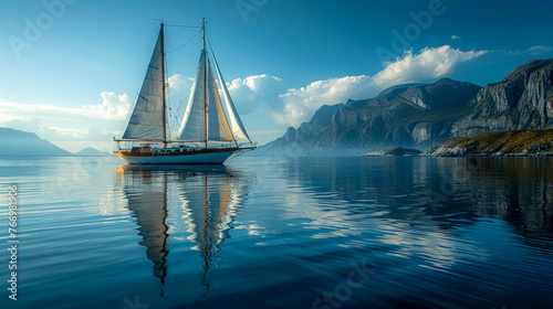 A sailboat in the sea