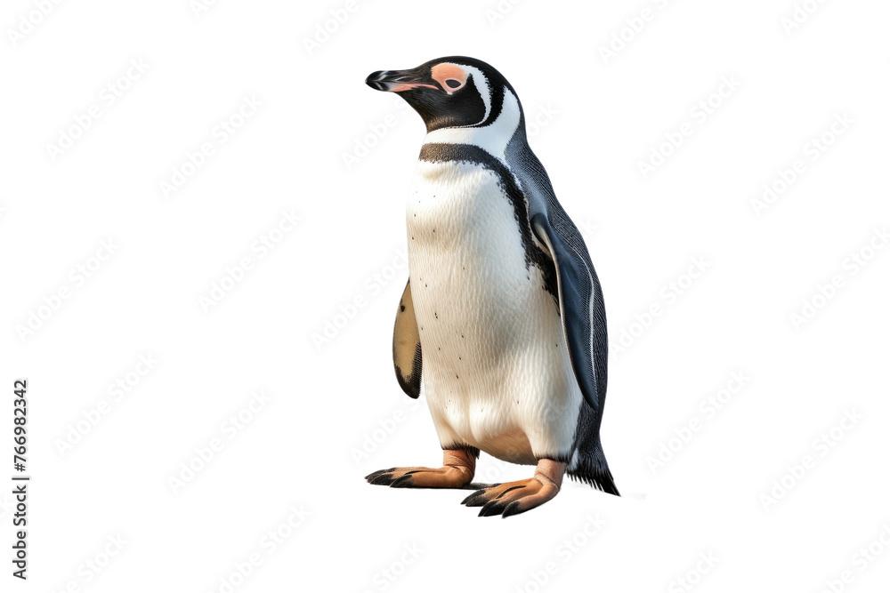 Penguin Standing on Its Hind Legs on White Background. On a Clear PNG or White Background. Penguin Standing on Its Hind Legs on White Background. On a Clear PNG or White Background.