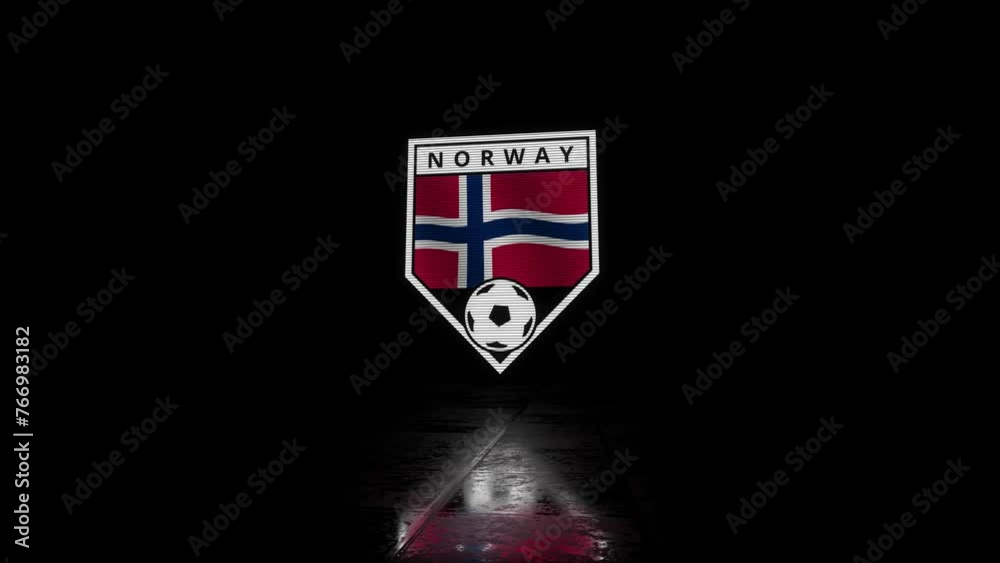 Norway Glitchy Shield Shaped Football or Soccer Badge with a Waving Flag Norway Glitchy Shield Shaped Football or Soccer Badge with a Waving Flag