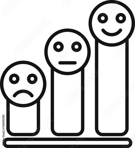 Graph chart satisfaction level icon outline vector. Normal game. Excellent emotive