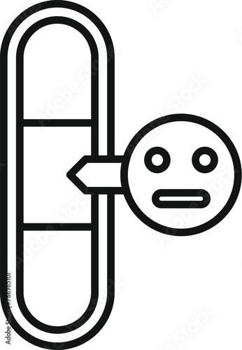 Gauge level satisfaction icon outline vector. Excellent user. Degree rank emoji