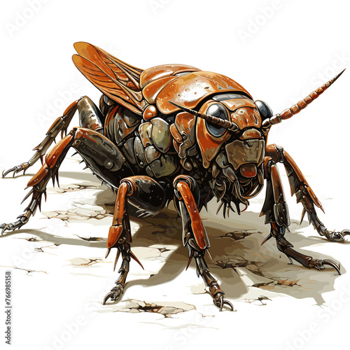Illustration Vector of mosquitoes and insects (cockroach), isolated on a white background, Drawing clipart Illustration, Graphic.