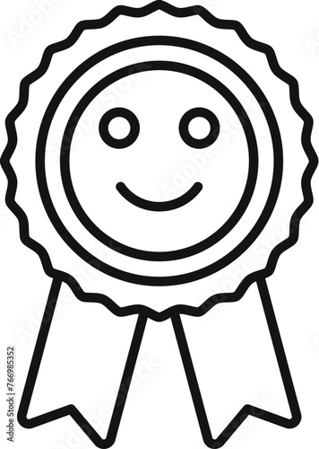 Positive survey emblem icon outline vector. Expression user. Gaming average rank