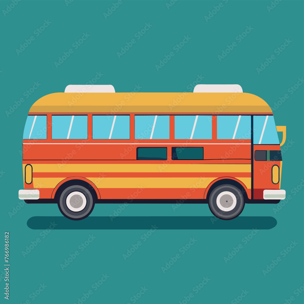 Bus flat design cartoon icon illustration School bus vector Bus flat design cartoon icon illustration School bus vector