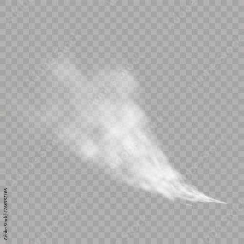 Aircraft condensation trails. Jet end smoke isolated vector set. Foggy jet trail or airplane, smoky effect after rocket illustration