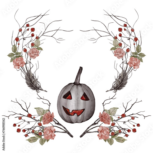 Halloween set with various accessories