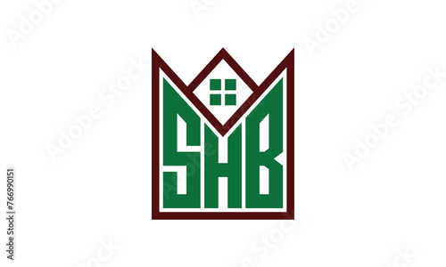 SHB initial letter builders real estate logo design vector. construction, housing, home marker, property, building, apartment, flat, compartment, business, corporate, house rent, rental, commercial photo