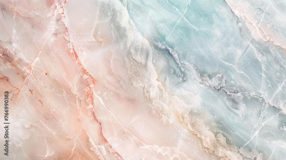 Abstract Marble Texture in Coral and Aquamarine Hues