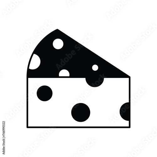 Black Solid Cheese vector icon