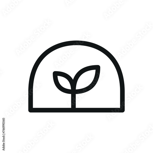 Greenhouse isolated icon, glasshouse vector symbol with editable stroke