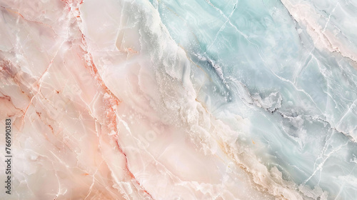 Abstract Marble Texture in Coral and Aquamarine Hues