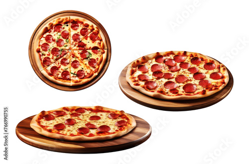 pizza three different style isolated