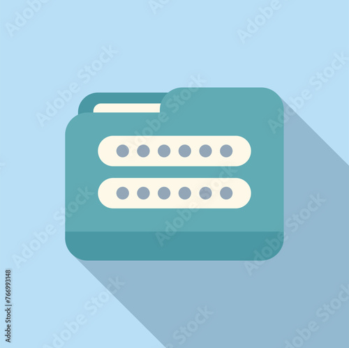 Access folder passcode icon flat vector. Id process account. Screen privacy