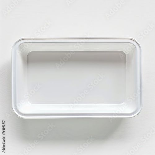 White Square Plate on White Background