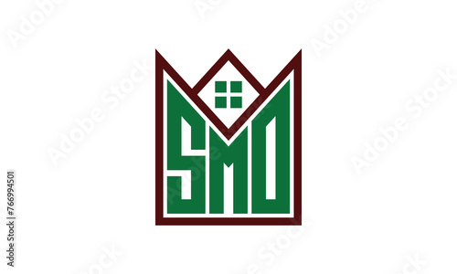 SMO initial letter builders real estate logo design vector. construction, housing, home marker, property, building, apartment, flat, compartment, business, corporate, house rent, rental, commercial