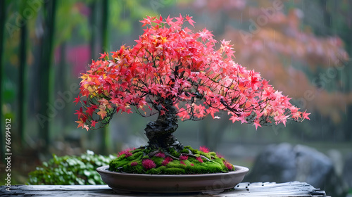 A vibrant garden blooms with colorful flowers in every direction photo