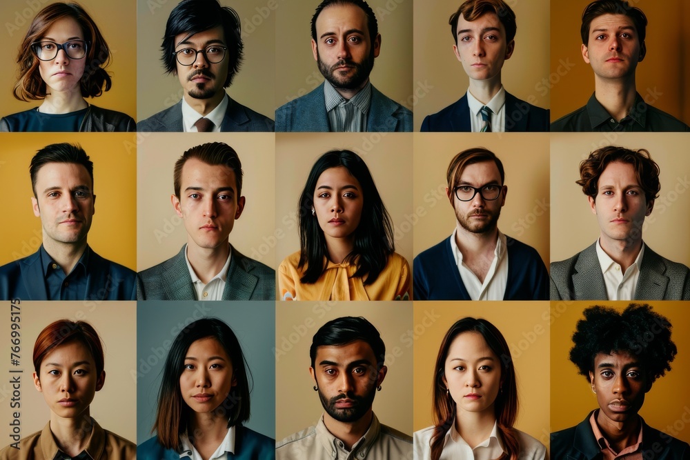 A Series of Portraits of a Group of People A Series of Portraits of a Group of People