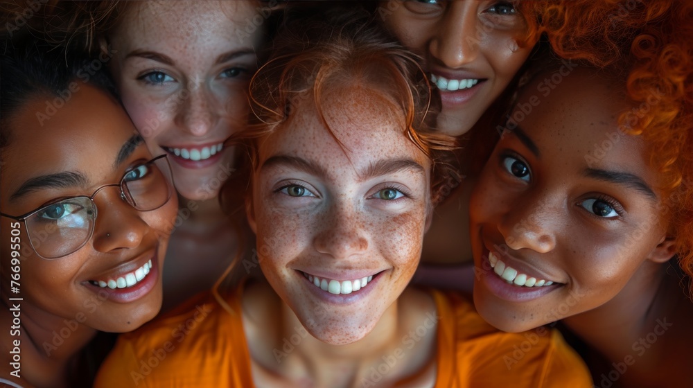 Fototapeta premium Group of Young Women Standing Together