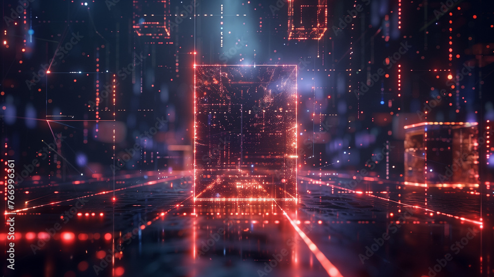 Fototapeta premium Futuristic digital technology concept image