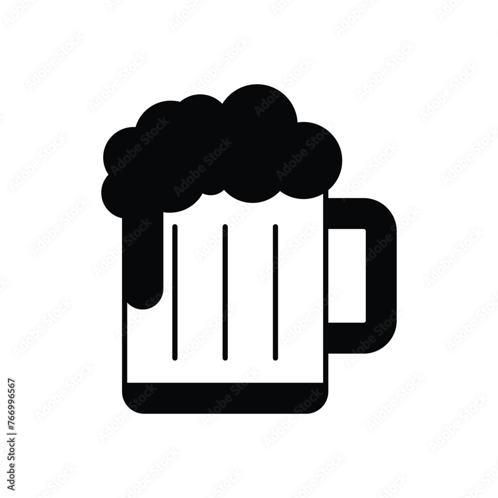 Black Solid Beer vector icon Black Solid Beer vector icon