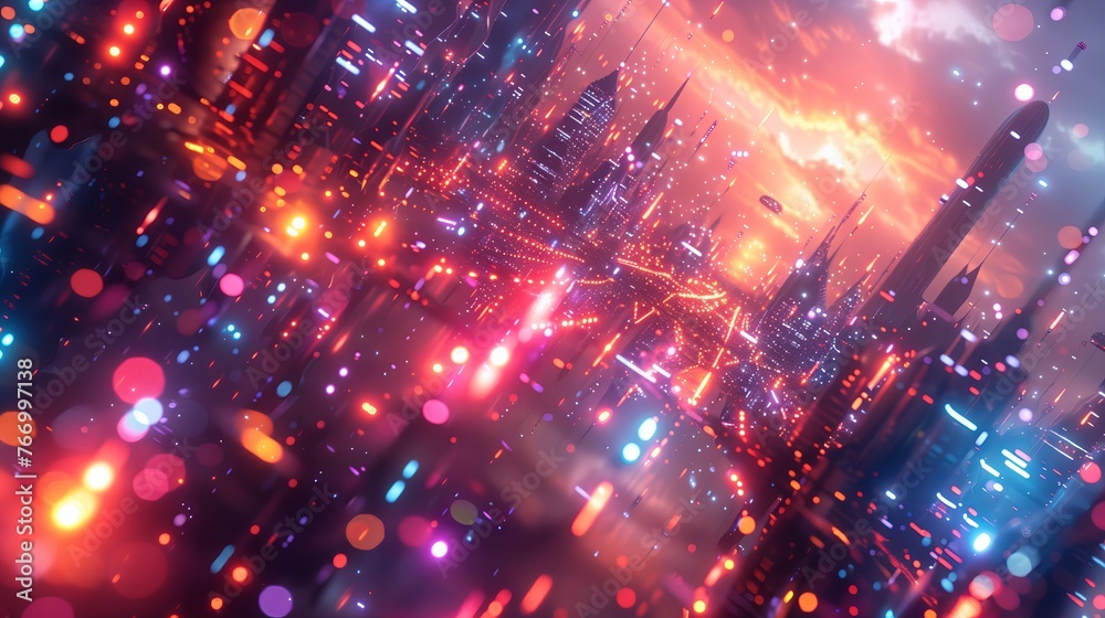 Fototapeta premium Abstract futuristic city background