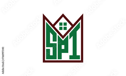 SPI initial letter builders real estate logo design vector. construction, housing, home marker, property, building, apartment, flat, compartment, business, corporate, house rent, rental, commercial