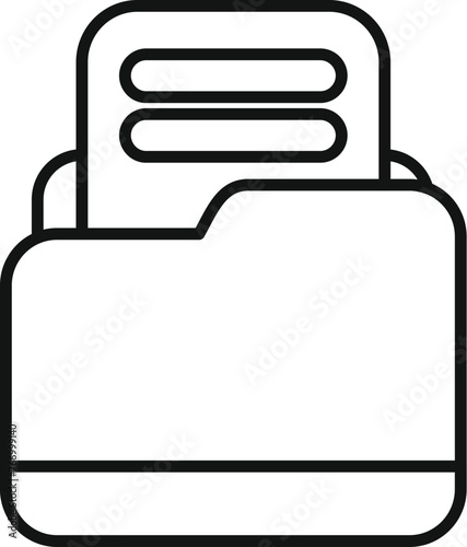 Folder password icon outline vector. Id process. Password secure message internet