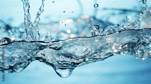 High-speed shot of clear water splash with detailed droplets
