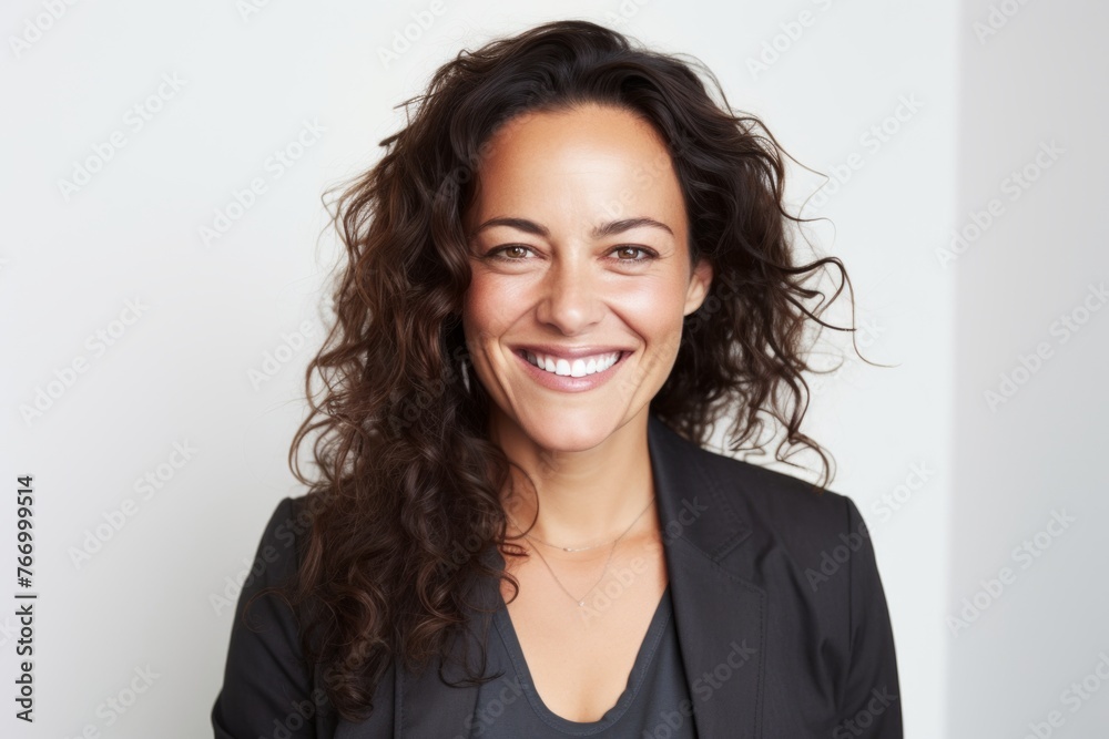 Portrait of a happy businesswoman smiling at the camera against a white background Portrait of a happy businesswoman smiling at the camera against a white background